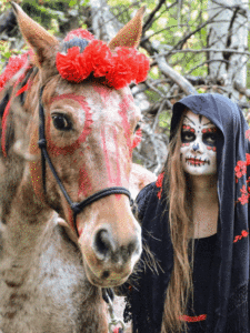 halloween girls and horses