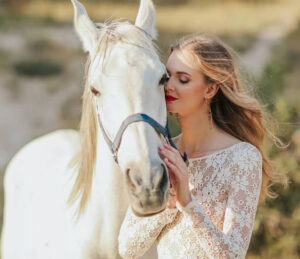 Beautiful Girls with Their Horses